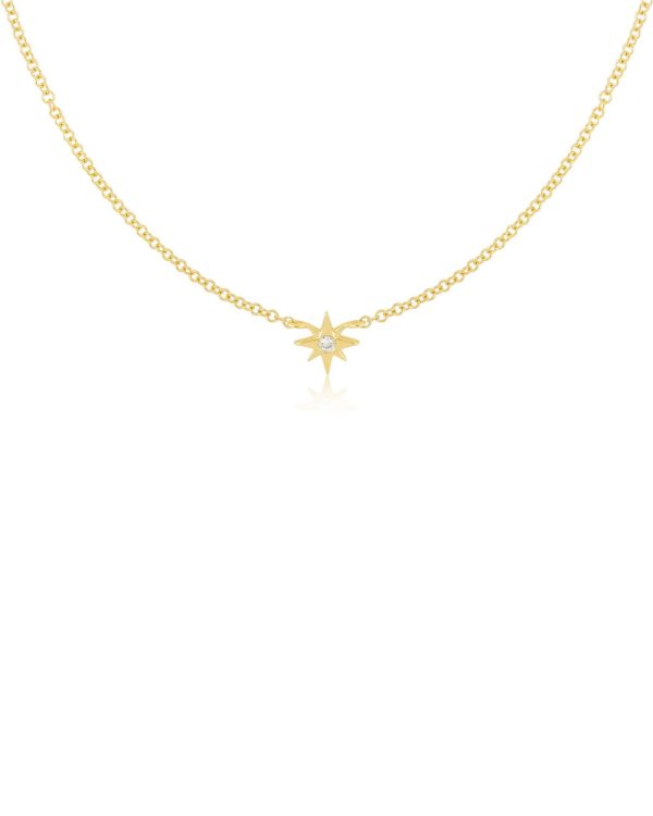 14k Yellow Gold Starburst Diamond Necklace Online Hot Sale