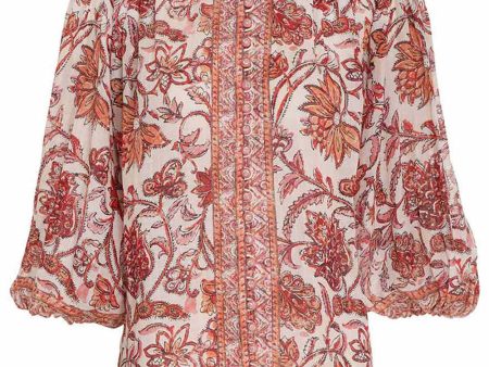 Sepia Floral Vitali Yoke Blouse Online Hot Sale