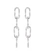 Rhodium King Crystal Link Earrings on Sale