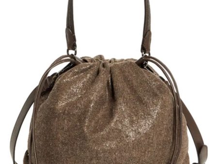 Warm Gold Drawstring Bucket Bag For Cheap