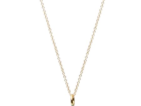 18k Yellow Gold Small Turquoise Snail Necklace For Cheap