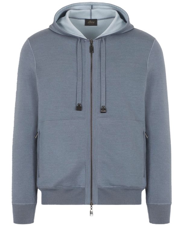 Sky Full Zip Cashmere Silk Hoodie For Cheap