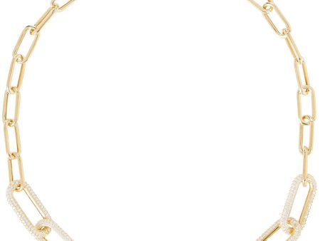 14k Gold Vermeil Crystal Link Collar Necklace Discount