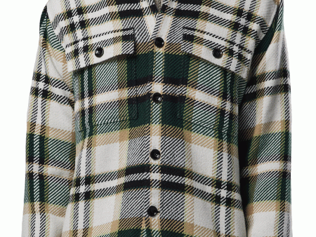 White and Green Soren Check Overshirt Online Sale