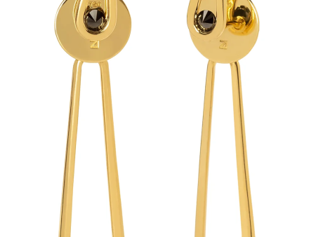 Biela Earrings in 18k Yellow Gold with Black Diamonds Fashion