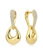 18k Yellow Gold Drop Diamond Earrings on Sale