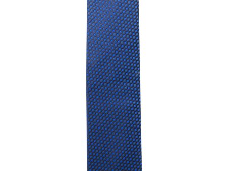 Bright Blue and Navy Textured Stripe Tie Hot on Sale