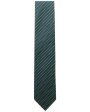 Green and Navy Textured Stripe Tie For Cheap