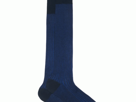 Vanisee Over the Calf Socks in Navy and Blue Fashion