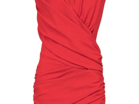 Rouge Jersey Draped Mini Dress Discount