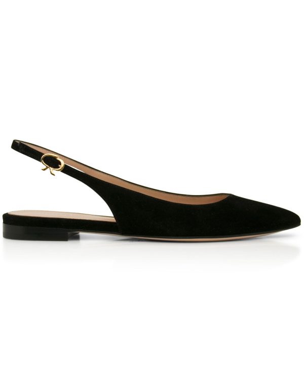 Ribbon Slingback Flat in Black For Cheap