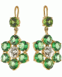 18k Yellow Gold Tsavorite Flower Earrings For Cheap