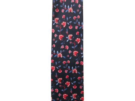 Black and Red Floral Tie For Cheap