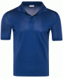 Royal Blue Silk Short Sleeve Polo Hot on Sale