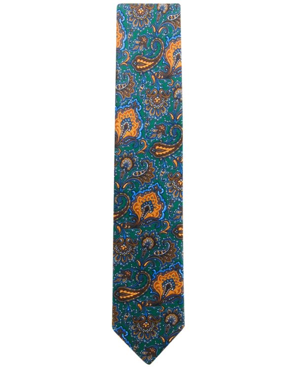 Green and Yellow Paisley Tie Sale