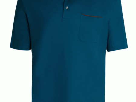 Teal Cotton Short Sleeve Polo Online