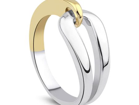 18k Yellow Gold and Sterling Silver Reform Ring Online Sale