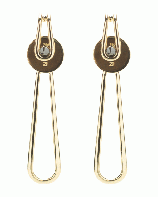 Biela Earrings in 18k Yellow Gold with Black Diamonds Fashion