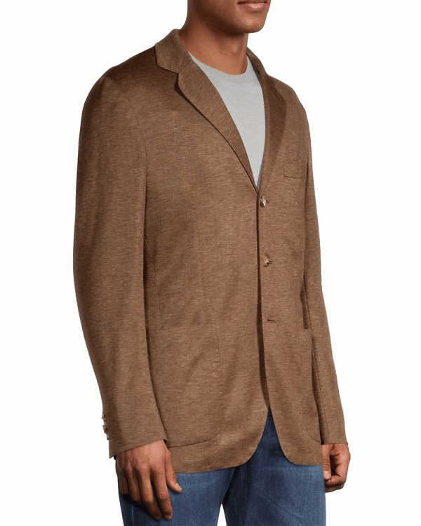 Rust Pure Cashmere Jersey Sportcoat Fashion