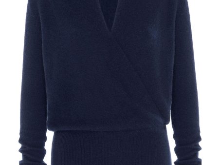 Baltic Navy Blue Phinneas Wrap Top on Sale