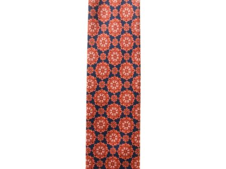 Navy and Orange Medallion Tie Online Hot Sale