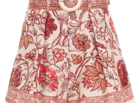 Sepia Floral Vitali Tuck Short on Sale