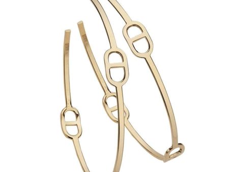 14k Yellow Gold Plated Silver Naomi Hoop Earrings For Sale