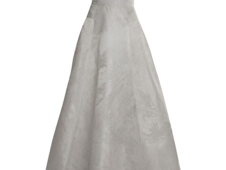 White Painted Metallic Italian Jacquard Strapless Ballgown Supply