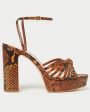 Rivka Leather Knot Platform Sandal in Brown Cheap