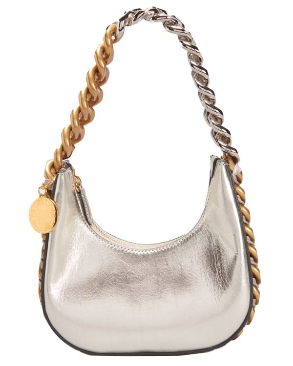 Eco Metallic Chain Shoulder Bag in Platinum Sale