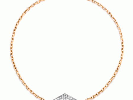 18k Rose Gold Bracelet with Double Sided Diamond and Blue Sapphire Hex Hot on Sale