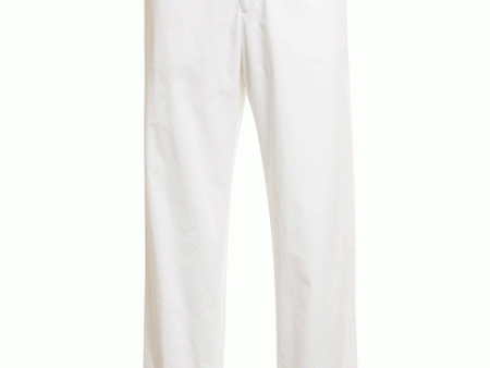 White Elastic Casual Pant For Cheap