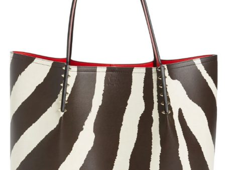 Large Cabarock Zebra Stripe Tote in Dark Brown Online Sale