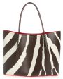 Large Cabarock Zebra Stripe Tote in Dark Brown Online Sale