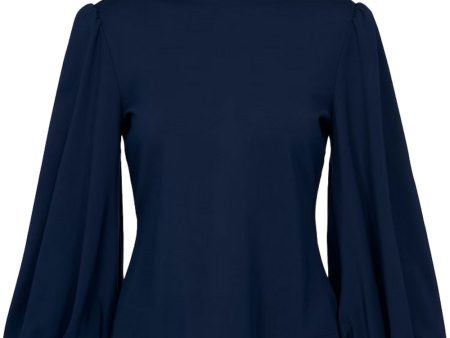 True Navy Emotional Essence Blouse Hot on Sale