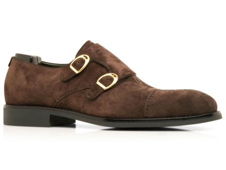 Suede Monkstrap in Dark Brown Online