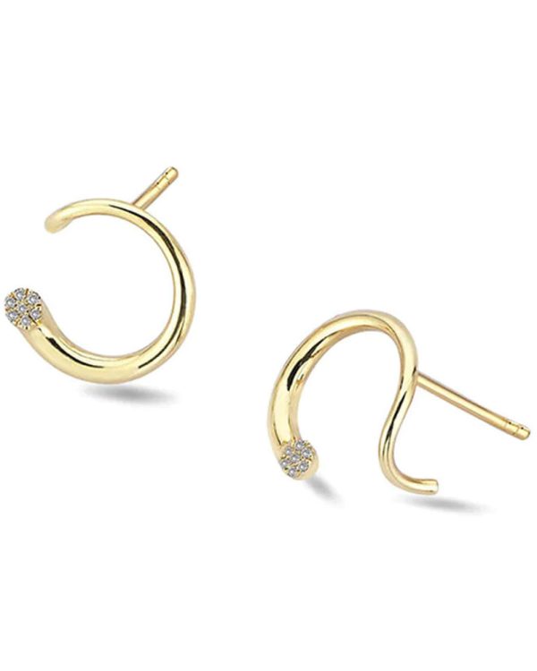 18k Yellow Gold Whirl Diamond Earrings Discount