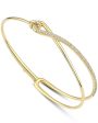 18k Yellow Gold Eternal Diamond Cuff Bracelet Fashion