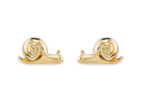 18k Yellow Gold Snail Stud Earrings Online Hot Sale