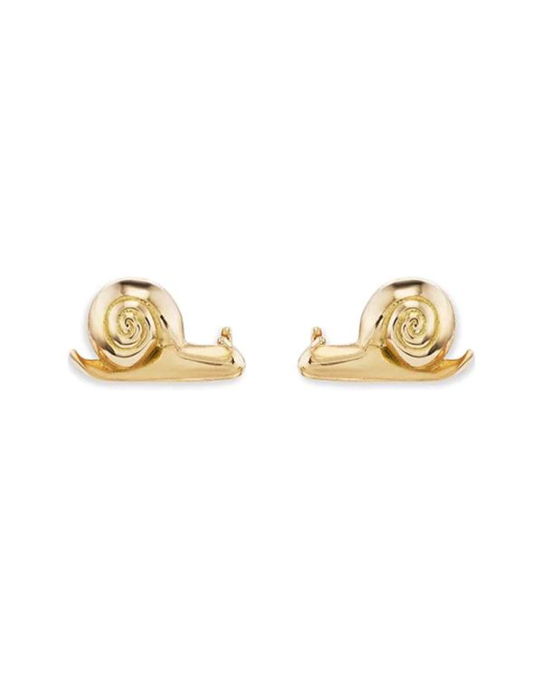 18k Yellow Gold Snail Stud Earrings Online Hot Sale