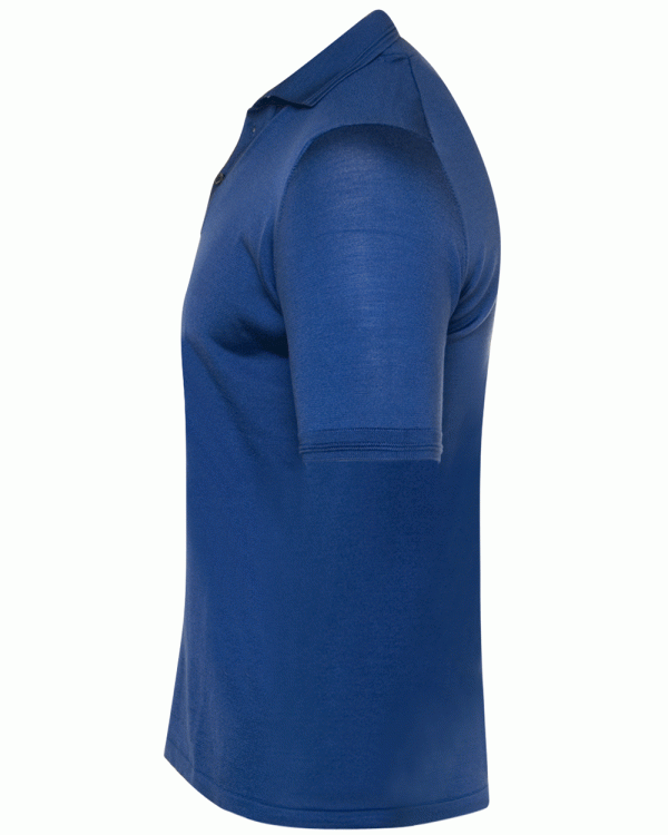 Royal Blue Silk Short Sleeve Polo Hot on Sale