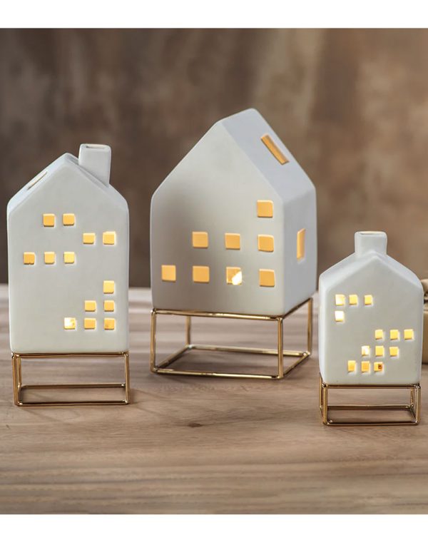 Medium White Ceramic Holiday House Online now