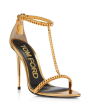 Mirrored Calf Pointy Naked Sandal in Gold Supply