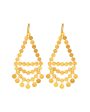 20k Yellow Gold Extra Large Dancing Sequins Earrings For Sale