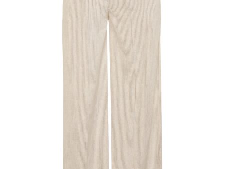 Off White Striped Velvet and Lurex Wide Trousers For Sale