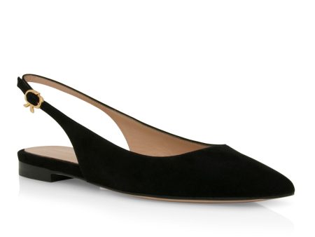 Ribbon Slingback Flat in Black For Cheap