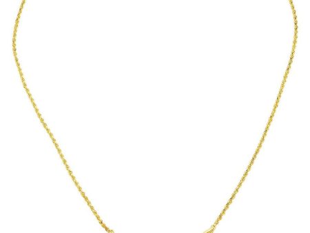 14k Yellow Gold Eagle on Thick Rope Chain Necklace Cheap