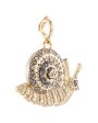 18k Yellow Gold Snail Diamond Pendant For Discount