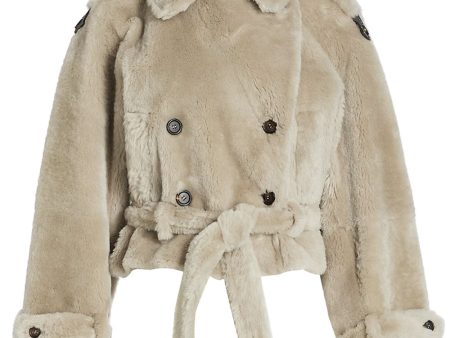 Stone Shearling Double Breasted Jacket Fashion