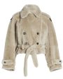 Stone Shearling Double Breasted Jacket Fashion